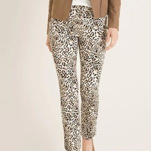 Chico's So Slimming Juliet SlimLeg Leopard Print Ankle Pant Stretch Sz 0.5/US 6P